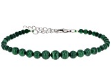 Green malachite sterling silver bracelet