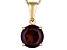 Womens 2.07ctw 8mm Round Red Garnet Solid 14kt Gold Solitaire Necklace