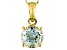 1.9ctw 8mm Round Blue Aquamarine Solid 14kt Gold Solitaire Necklace