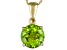 Green Peridot Round 14k Yellow Gold Solitaire Pendant With Chain 2.10ct