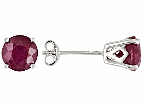 Red Mahaleo Ruby 14kt White Gold Stud Earrings 2 2ctw Lls044 14kt White Gold Stud Earrings 2 2ctw
