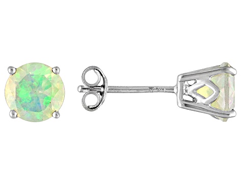 Womens 0 8ctw 6mm Round Opal 14kt White Gold Post3 16 Inch Stud Womens 0 8ctw 6mm Round Opal 14kt White Gold Post3 16 Inch Stud Earrings