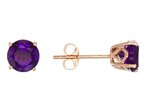 Purple Amethyst 14k Rose Gold Stud Earrings 1 22ctw Lls153 Jtv Purple Amethyst 14k Rose Gold Stud Earrings 1 22ctw