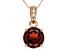 Red Garnet 14k Rose Gold Pendant With Chain 1.99ct.