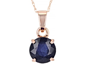 Blue Mahaleo(R) Sapphire 14k Rose Gold Pendant with Chain 1.70ct.