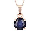 Blue Mahaleo(R) Sapphire 14k Rose Gold Pendant with Chain 1.70ct.