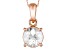 White Zircon 14k Rose Gold Pendant With Chain 2.10ct.