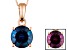 Blue Lab Created Alexandrite 14k Rose Gold Pendant With Chain 2.33ct.