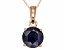 Blue Sapphire 14k Rose Gold Pendant With Chain 1.70ct.