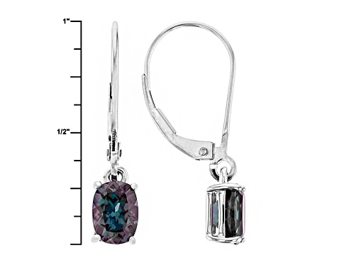 Color Change Lab Alexandrite Rhodium Over 14k White Gold Earrings 1.70ctw