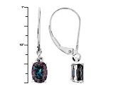 Blue Lab Alexandrite Rhodium Over 14k White Gold Earrings 1.70ctw