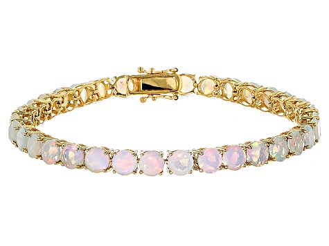 Ethiopian Opal 14k Yellow Gold Tennis Bracelet 7 29ctw Lls331 Ethiopian Opal 14k Yellow Gold Tennis Bracelet 7 29ctw