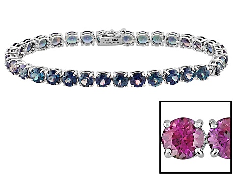 Color Change Lab Created Alexandrite 14k White Gold Tennis Bracelet Color Change Lab Created Alexandrite 14k White Gold Tennis Bracelet 15 98ctw