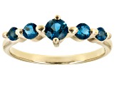 London Blue Topaz 10k Yellow Gold 5-Stone Ring .63ctw