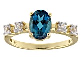 London Blue Topaz 10k Yellow Gold Ring 1.62ctw