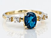 London Blue Topaz 10k Yellow Gold Ring 1.62ctw