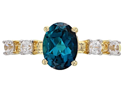 London Blue Topaz 10k Yellow Gold Ring 1.62ctw