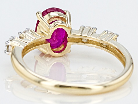 Red Mahaleo® Ruby 10k Yellow Gold Ring 1.81ctw