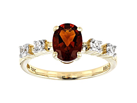 Orange Madeira Citrine 10k Yellow Gold Ring 1.28ctw