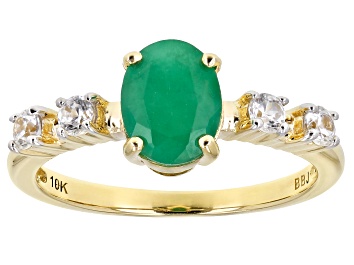 Picture of Green Sakota Emerald 10k Yellow Gold Ring 1.29ctw
