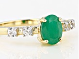 Green Sakota Emerald 10k Yellow Gold Ring 1.29ctw