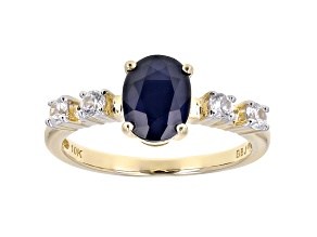 Blue Sapphire 10k Yellow Gold Ring 1.54tw
