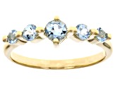 Blue Aquamarine 10k Yellow Gold Ring .48ctw