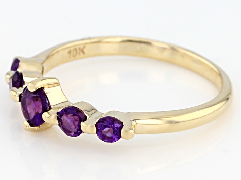 Purple African Amethyst 10k Gold Ring .50ctw