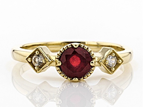 Red Mahaleo® Ruby 14K Yellow Gold Ring .99ctw