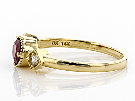 Red Mahaleo® Ruby 14K Yellow Gold Ring .99ctw