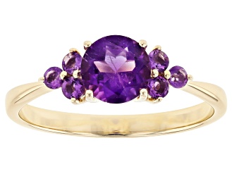 Purple Amethyst 10k Yellow Gold Ring .81ctw