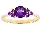 Purple Amethyst 10k Yellow Gold Ring .81ctw
