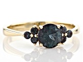 Blue Lab Created Alexandrite 10k Yellow Gold Ring 1.10ctw