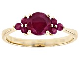 Red Ruby 10k Yellow Gold Ring 1.36ctw