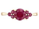 Red Ruby 10k Yellow Gold Ring 1.36ctw