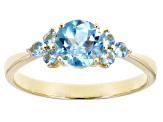 Swiss Blue Topaz 10k Yellow Gold Ring 1.05ctw