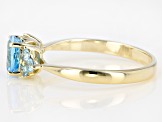 Swiss Blue Topaz 10k Yellow Gold Ring 1.05ctw