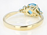 Swiss Blue Topaz 10k Yellow Gold Ring 1.05ctw