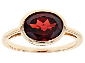 Red Garnet 10k Yellow Gold Solitaire Ring 2.98ct.