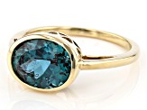 Blue Lab Created Alexandrite 10k Yellow Gold Ring