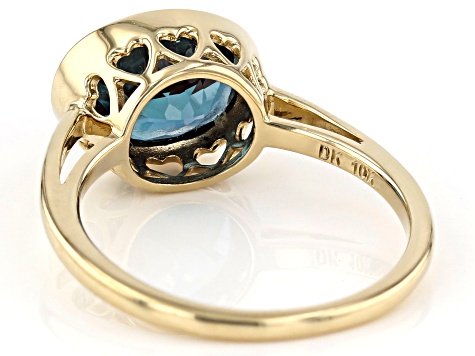 Blue Lab Created Alexandrite 10k Yellow Gold Ring