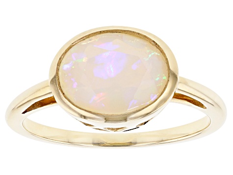 Multi-Color Ethiopian Opal 10k Gold Ring 1.31