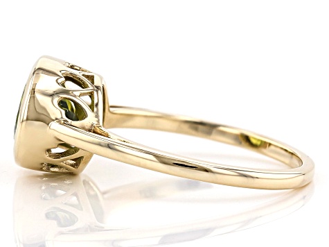 Green Peridot 10k Yellow Gold Ring 2.44ct