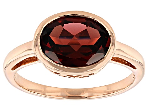 Red Garnet 10k Rose Gold Ring 2.38ct
