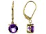 Purple Amethyst 10k Yellow Gold Dangle Earrings 2.07ctw