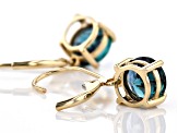 Blue Lab Created Alexandrite 10k Yellow Gold Earrings 2.63ctw