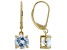 Blue Aquamarine 10k Yellow Gold Dangle Earrings 1.96ct