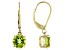Green Peridot 10k Yellow Gold Dangle Earrings 2.45ctw