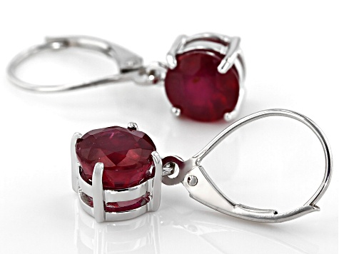 Red Mahaleo® Ruby Rhodium Over 10k White Gold Dangle Earrings 3.54ctw