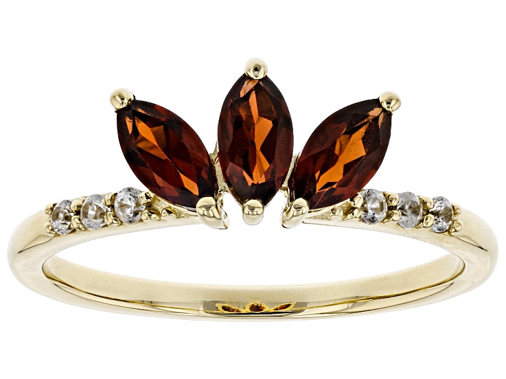 Red Garnet 10k Yellow Gold Ring .86ctw